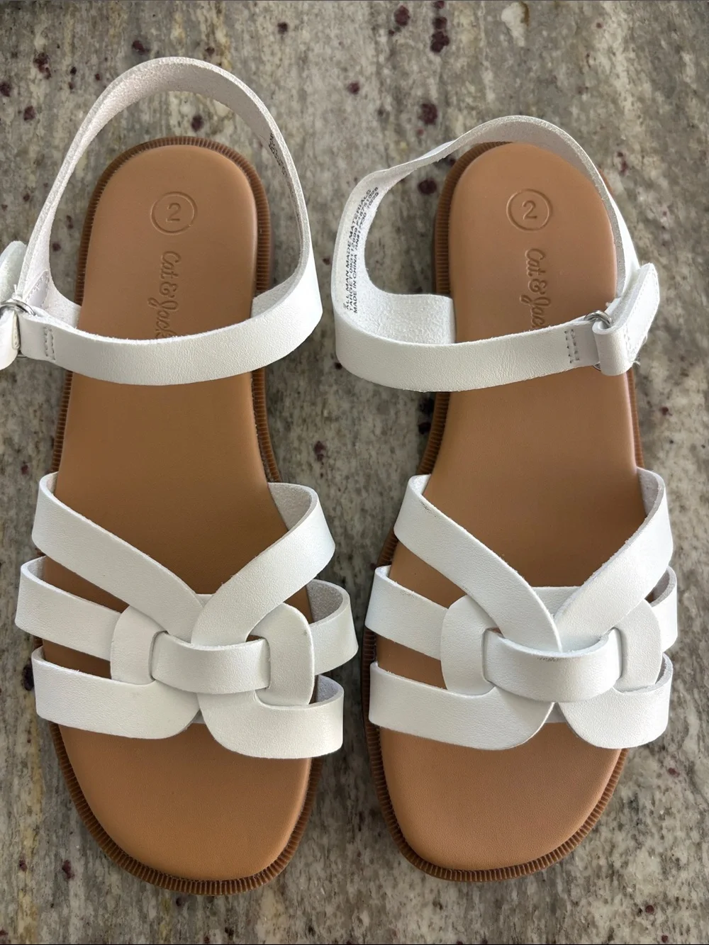Cat & Jack White Strappy Girls' Buckle Sandals